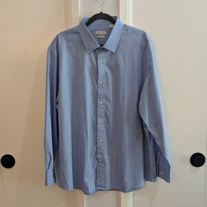 Haggar Men’s Classic Fit Dress Shirt Light Blue Size 18, 34-35
